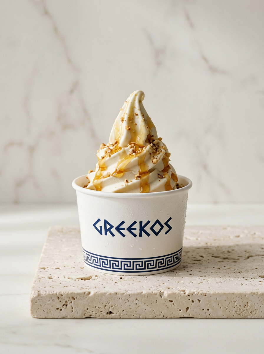 GREEKOS - frozen yogurt griego con pistache iraní y baklava